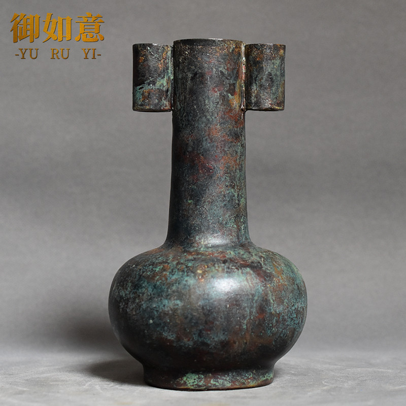 仿古青铜器铜壶摆件投壶汉代铜钫盛酒器桌面礼品工艺品摆件收藏