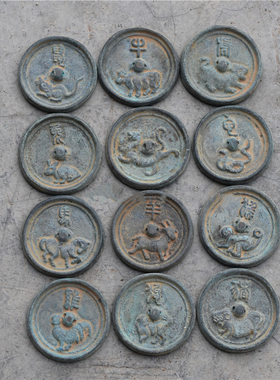 仿古青铜器十二生肖摆地摊