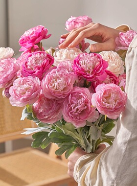 露莲花假花客厅餐桌花艺插花桌面装饰摆件干花花束