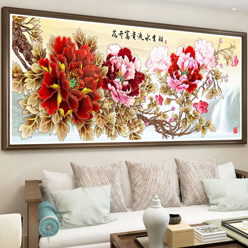 钻石画满钻牡丹客厅新款花开富贵5D贴钻十字绣水晶点钻2025砖石秀