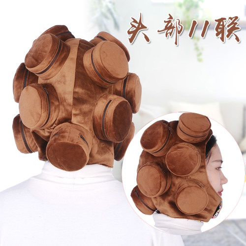 头部艾灸11联无烟艾灸头部家用太阳穴耳部温灸仪器艾灸帽睡眠 - 封面
