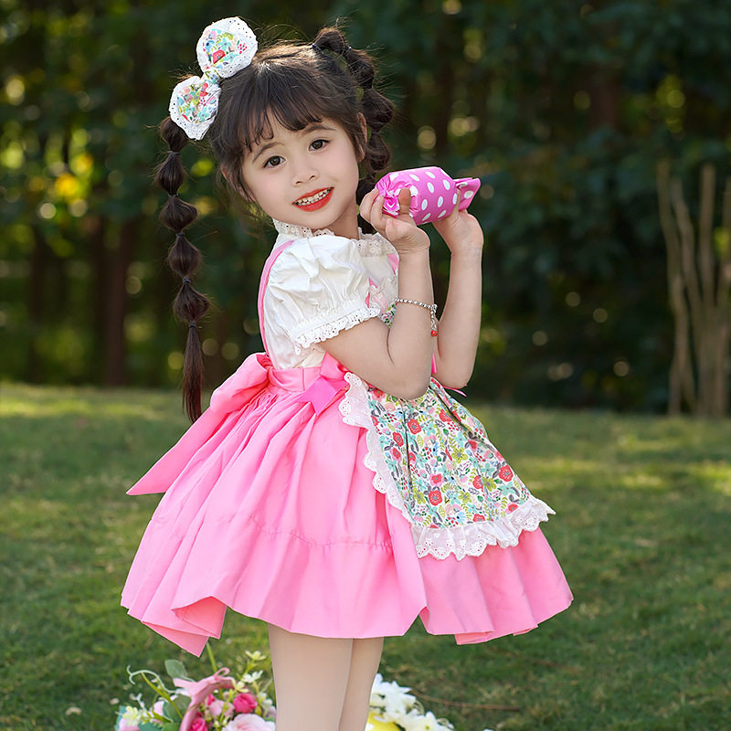 洛丽塔小女童宝宝周岁生日礼服公主蓬蓬连衣裙子夏季短袖洋气时髦