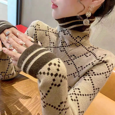 大朗毛衣不起球新款正品高领针织打底衫秋冬广州十三行堆堆领女装