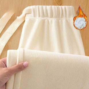 郑州大厂加绒女裤2025秋冬季新款高腰窄版阔腿裤垂感显瘦腿直筒裤