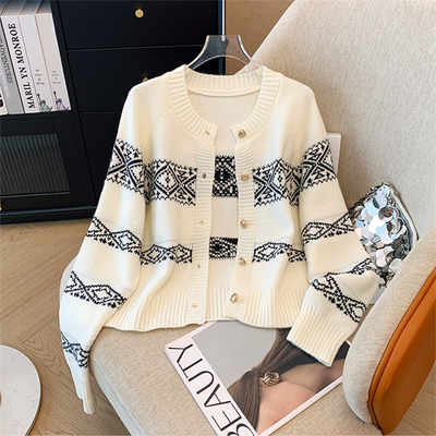 秋季东莞大朗毛织官方旗舰店不起球毛衣正品开衫外套圆领针织衫女