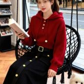 青义乌春秋连帽打底针织衫 东莞大朗不起球短款 毛衣女杭州四季 上衣