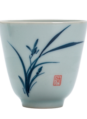 景德镇手绘小号陶瓷功夫单只茶杯