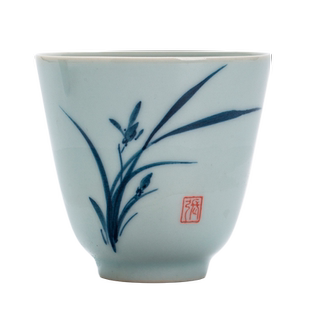 景德镇手绘青花瓷品茗杯小号陶瓷茶杯功夫茶具单杯主人杯单只手工
