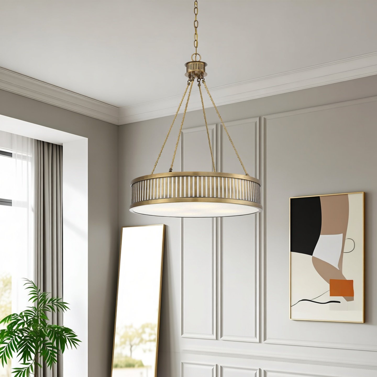 外贸出口美式复古铁艺吊灯客厅餐厅卧室玻璃灯罩轻奢黄铜色装饰灯,家装灯饰光源,餐厅吊灯,淘宝优惠券,粉丝福利购,淘宝优惠卷