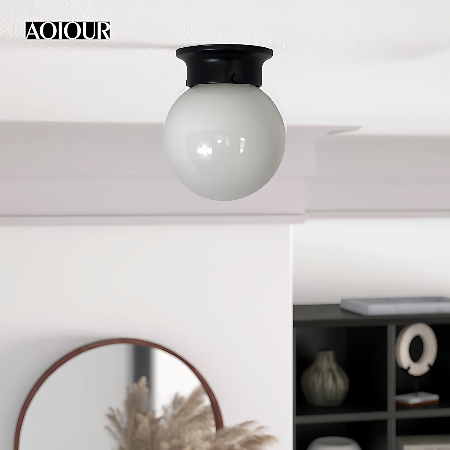 外贸美式复古蛋白石玻璃吸顶灯