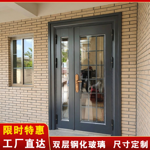 甲级锌合金玻璃防盗门10公分门扇