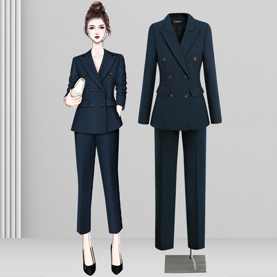 西装套装女春秋时尚干练气质女神范西服外套通勤面试高端职业正装
