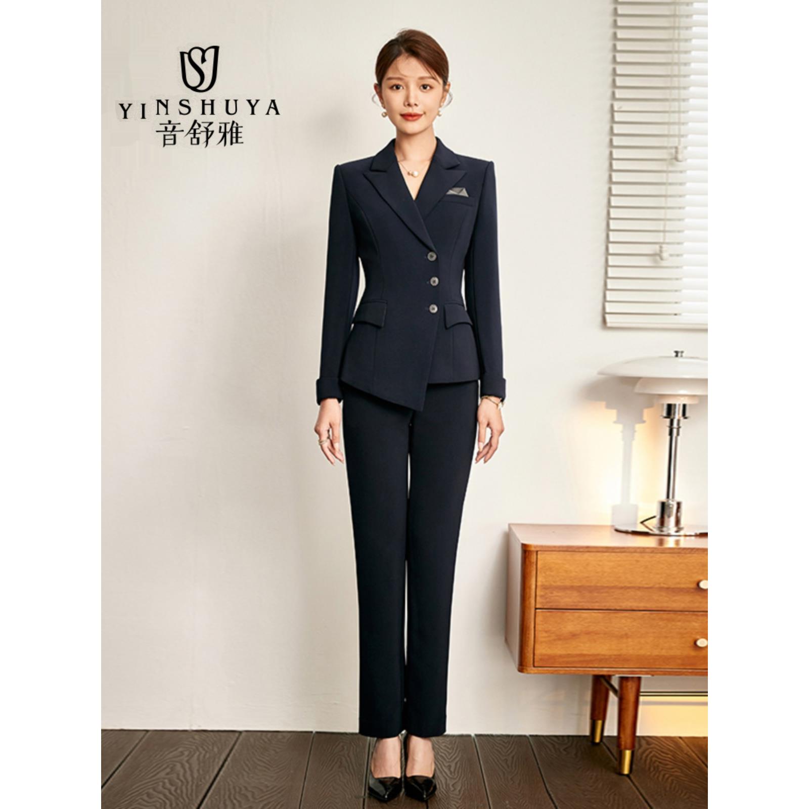 职业套装女西装正装高级感春秋时尚气质接待酒店前台美容院工作服