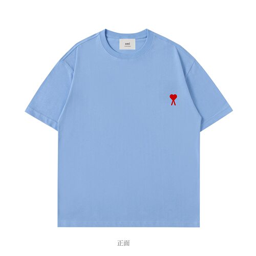 AMI&EASY小爱心刺绣短袖t恤男夏