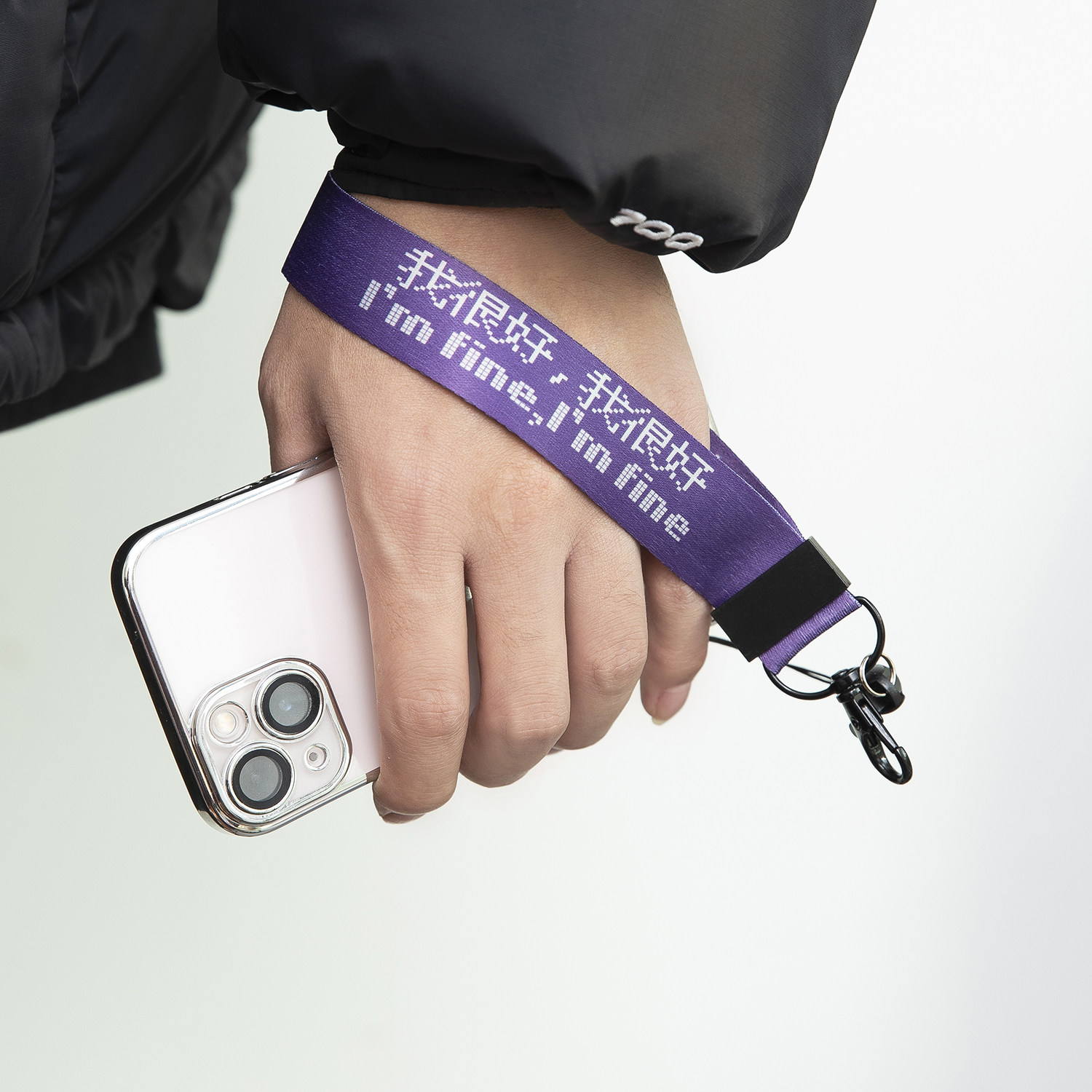 三号黑店 原创手机挂绳 钥匙挂饰包包饰品门禁地铁卡套紫色手腕绳