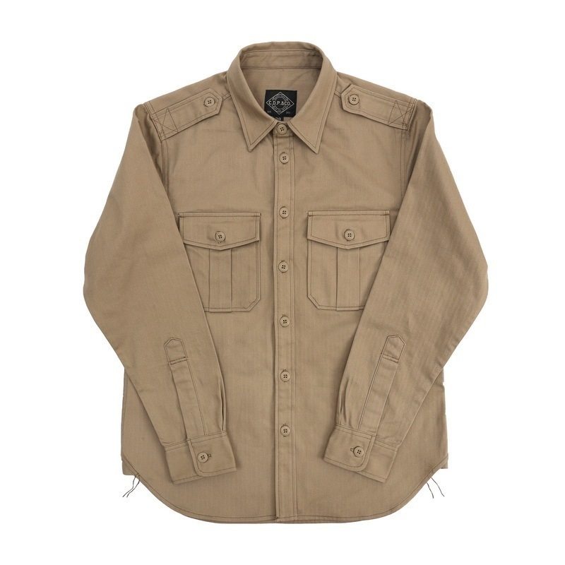 军式款衬衫CDP尖领长袖阿美咔叽