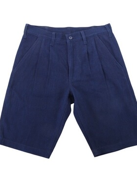 C.D.P. 天然植物蓝染 赤耳贡缎直筒工装短裤男休闲五分裤