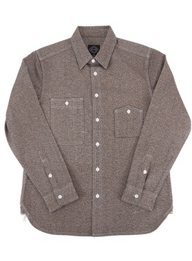 C.D.P. 重磅全棉胡椒盐复古赤耳工装长袖衬衫