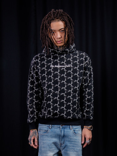 TGFCLUB满印街头连帽卫衣