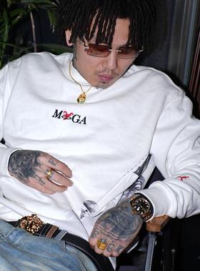 TGFCLUB 25SS“MAGA”嘻哈美式街头rapper说唱刺绣套头修身卫衣