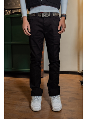 TGFCLUB 美式街头刺绣基础百搭修身微喇工装裤休闲裤