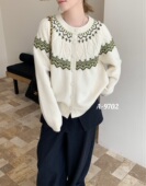 宽松慵懒风圆领针织开衫 2026新款 韩版 女秋冬百搭毛衣外套上衣潮