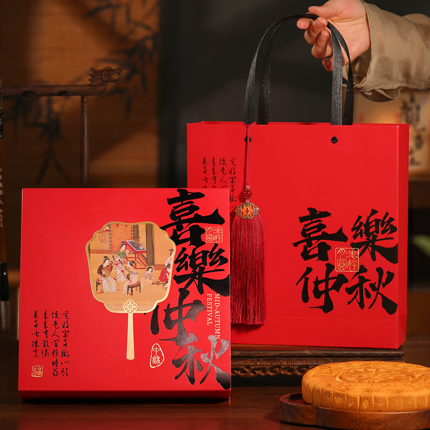 2025大月饼包装盒单个一斤装500克1斤礼品盒中式复古中秋礼盒空盒