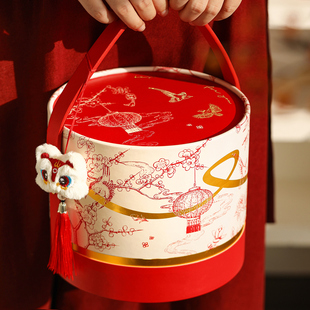 过年礼物盒2026新年礼盒空盒马年盒子高档抱抱桶包装盒定制礼品盒