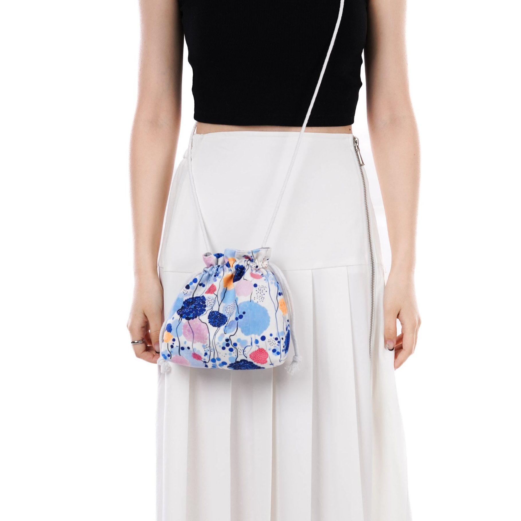 无则艺【长绳福袋包】绣球花抽绳小包休闲百搭印花环保轻便学生,箱包皮具/热销女包/男包,单肩包,淘宝优惠券,粉丝福利购,淘宝优惠卷