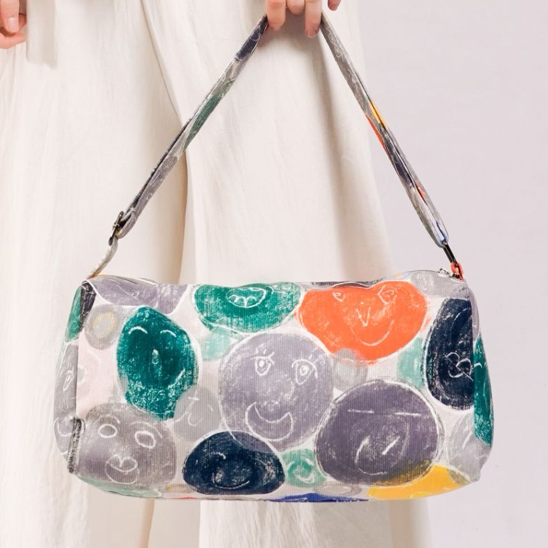 无则艺【枕头包】彩色开心休闲时尚轻便单肩百搭户外圆形潮流便携