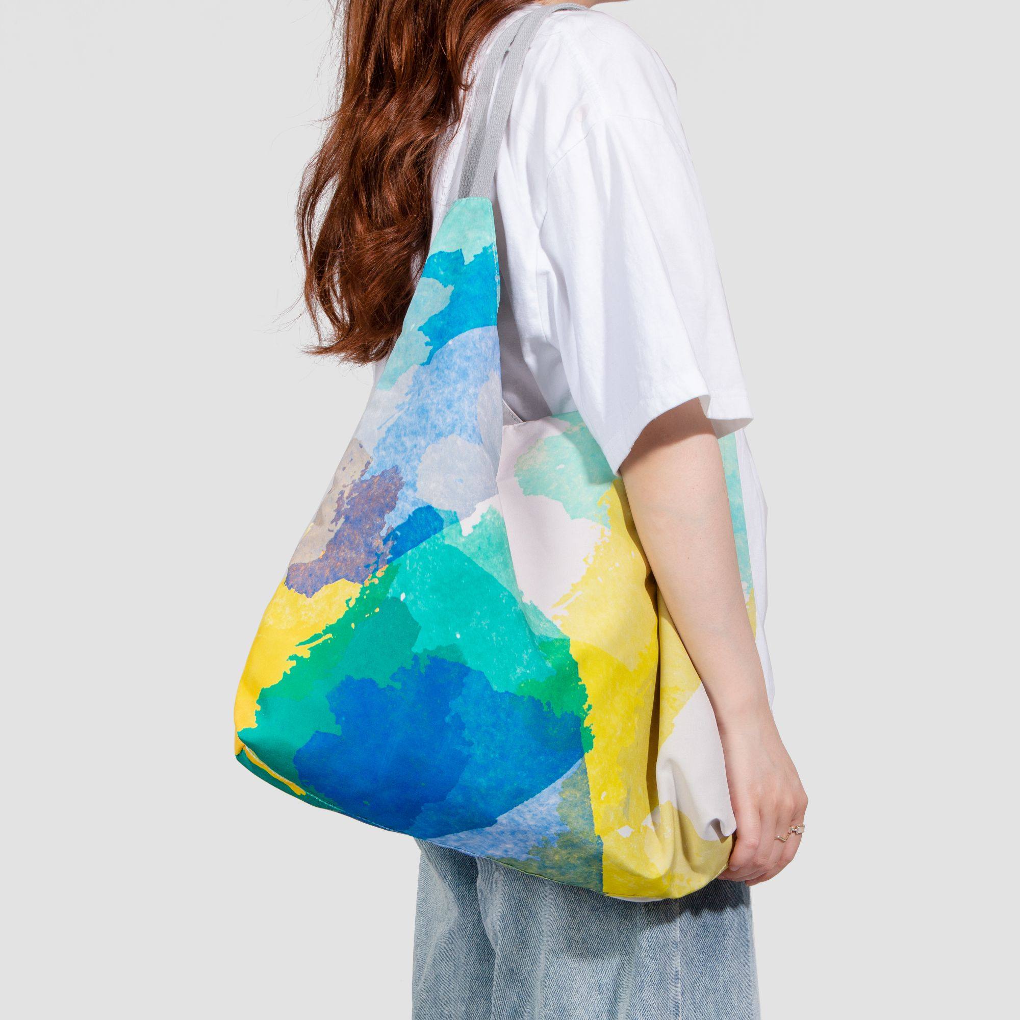 无则艺【冰丝月牙包】黄绿蓝原创亲肤夏季款时尚休闲印花单肩环保,箱包皮具/热销女包/男包,单肩包,淘宝优惠券,粉丝福利购,淘宝优惠卷