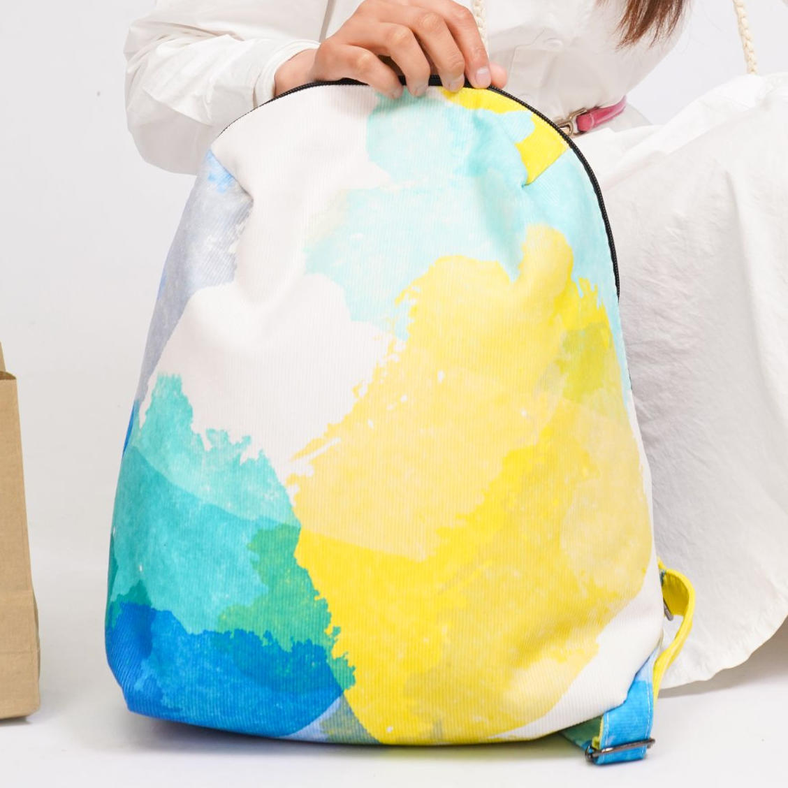 无则艺【双肩包】黄绿蓝中性简约款休闲大学生布包潮流个性两片式,箱包皮具/热销女包/男包,单肩包,淘宝优惠券,粉丝福利购,淘宝优惠卷