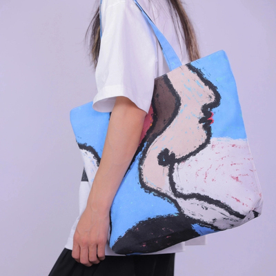 无则艺【挎包】这家布包很艺术|原创小众蓝色印花时尚思考者大挎