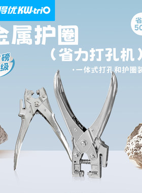 可得优打孔机气眼钳金属护圈打孔器考研活页耳环卡打孔机手帐单孔打孔器30张办公气圈多孔装订手握检票9718