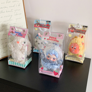 卡通草莓四叶草透明遛娃包少女外出娃娃展示袋学生挂件娃包痛包