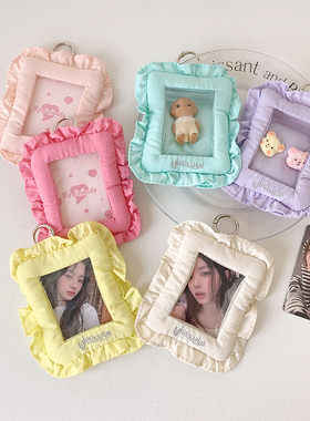 芭蕾风3寸追星小卡卡套少女照片收纳挂件学生镂空耳机收纳包卡包