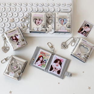 亮闪闪2寸银色爱心镂空相册卡通星星大头贴收纳册追星证件照卡册