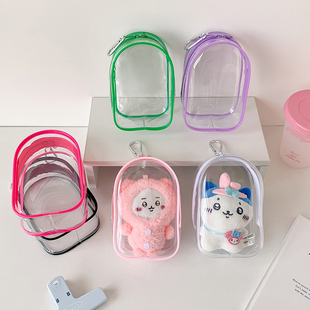 少女立体10cm娃娃收纳包大号糖果色透明遛娃包学生吧唧挂件痛包