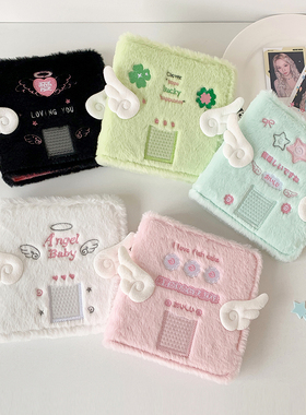 ins天使翅膀卡通A7毛绒相册学生拍立得收纳册少女追星3寸小卡卡册