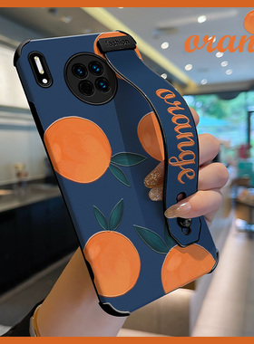 腕带支架适用华为mate40pro手机壳仿皮mate30保护套橘子mate50可爱epro网红新款mt40e镜头全包20防摔pro女款
