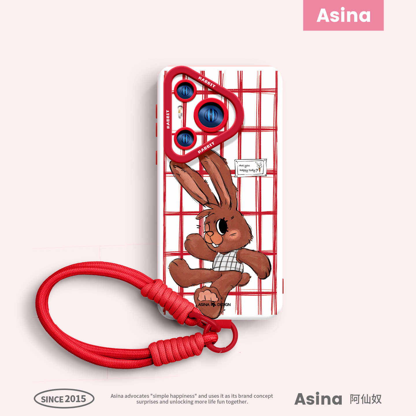 红色格子兔适用华为Pura80手机壳新款P60液态硅胶p70保护套p40pro全包防摔超薄可爱卡通Ao3网红软p50por+女,3C数码配件,手机保护套/壳,淘宝优惠券,粉丝福利购,淘宝优惠卷