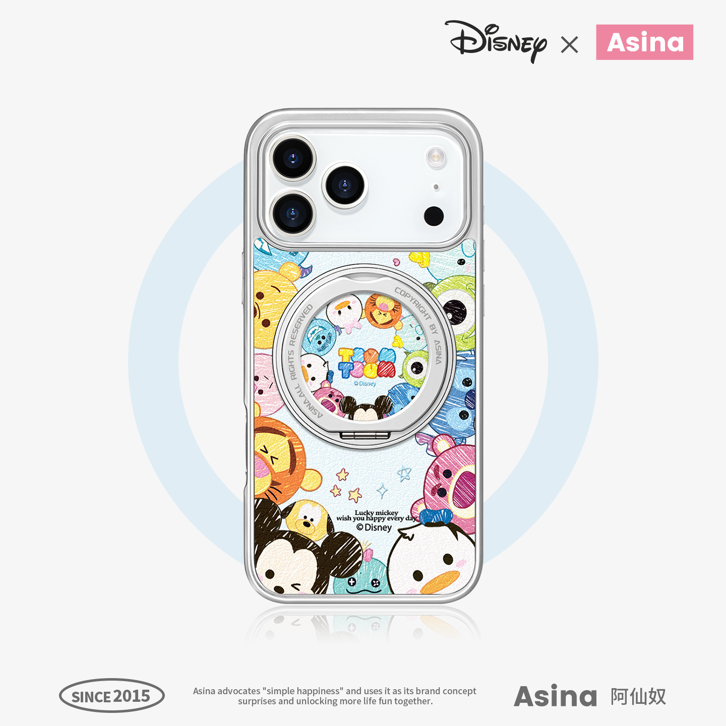 奇奇团子圈适用苹果17Promax手机壳新款旋转磁吸带支架iPhone16Pro保护套支点ip15迪士尼可爱13pm全包仿皮14