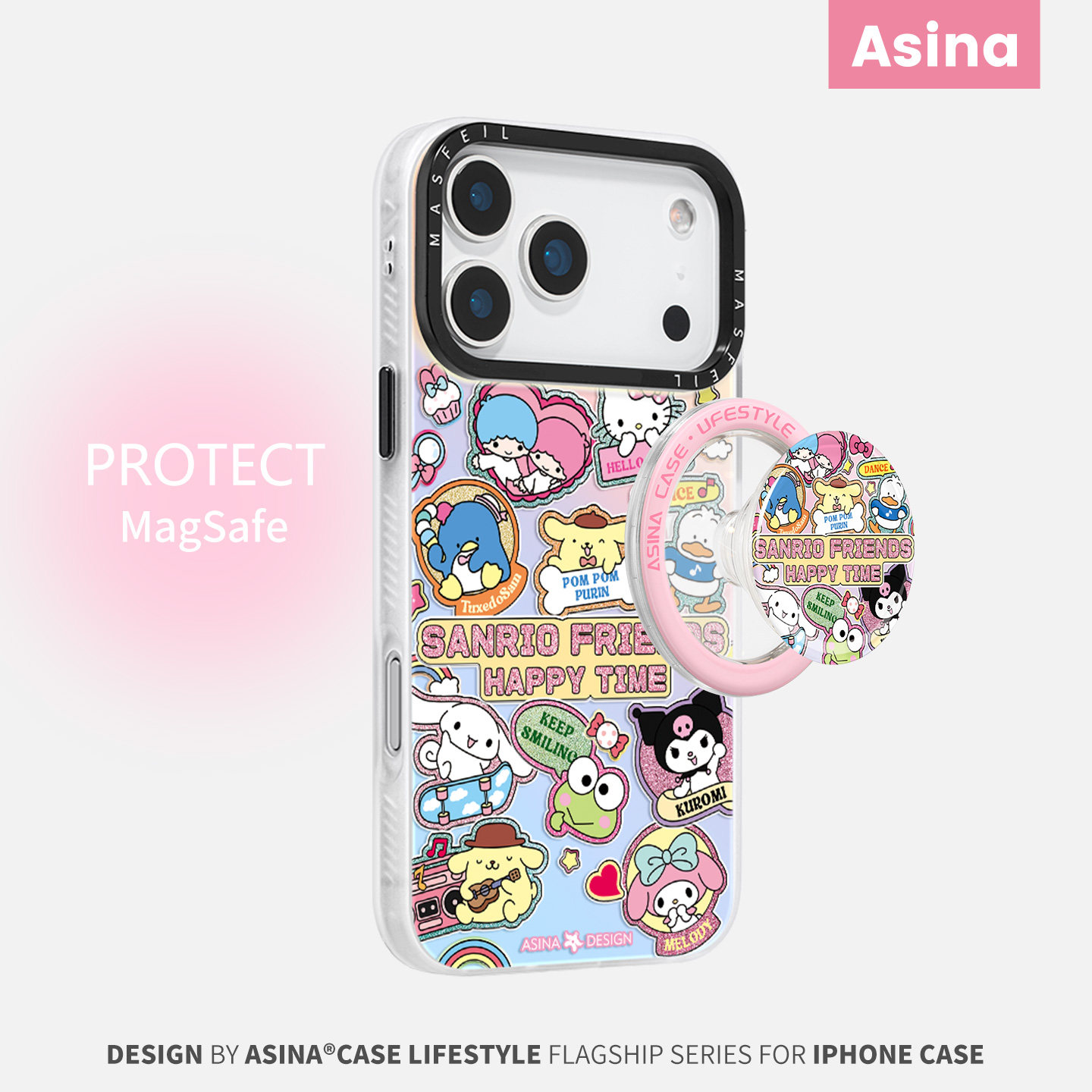满屏粉猫咪适用iPhone17Promax手机壳磁吸支架苹果16保护套14网红创意16plus全包15防摔女ip16Pro新款可爱