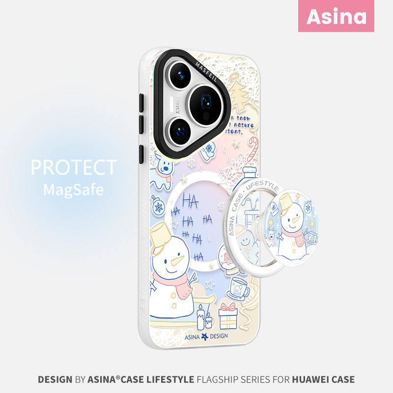 涂鸦线条雪人适用华为Pura70手机壳新款p60保护套磁吸带支架p70pro女p40pro全包创意p50秋冬por+新款Ultra,3C数码配件,手机保护套/壳,淘宝优惠券,粉丝福利购,淘宝优惠卷