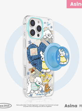 牛仔卷毛适用苹果16Promax手机壳14磁吸支架iPhone15pro保护套Ho8创意可爱简约女全包透明ip13Pro新款高级感