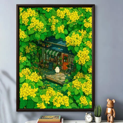 拼图1000片成人治愈系千片插画高难度手工生日情侣礼物花中小店