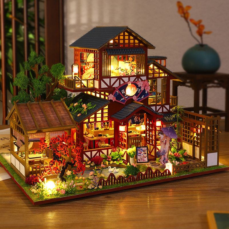 和风阁楼别墅diy小屋和喜居手工制作拼装立体模型寒假新年礼物