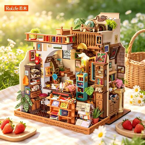 纸间时光书店手工微缩diy小屋