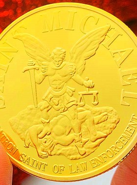 守护神镀银纪念章币硬币