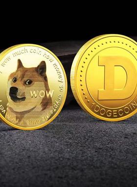 现货美国实物狗狗彩绘镀金纪念币